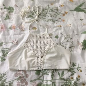 White Crochet Bikini Top